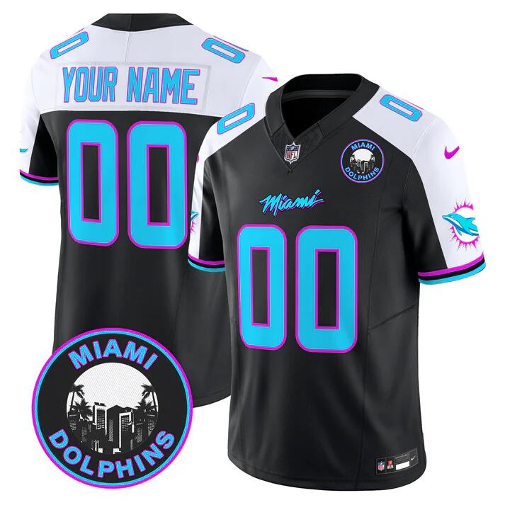 Men's Miami Dolphins Active Player Custom Black F.U.S.E. 'Miami Vice' Vapor Limited Stitched Football Jersey Men's Miami Dolphins Active Player Custom Black F.U.S.E. 'Miami Vice' Vapor Limited Stitched Football Jersey